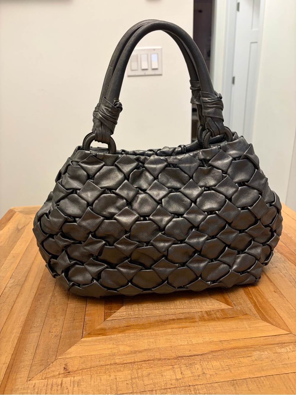 Prada Vintage Nappa Leather Woven Hobo Bag - Picture 8 of 14